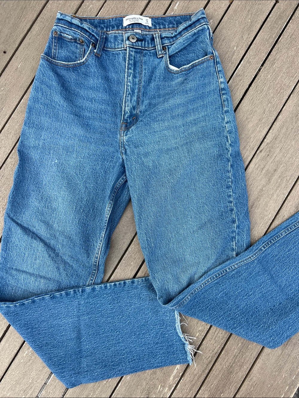 Abercrombie & Fitch Classic Straight-Leg Blue Denim Jeans